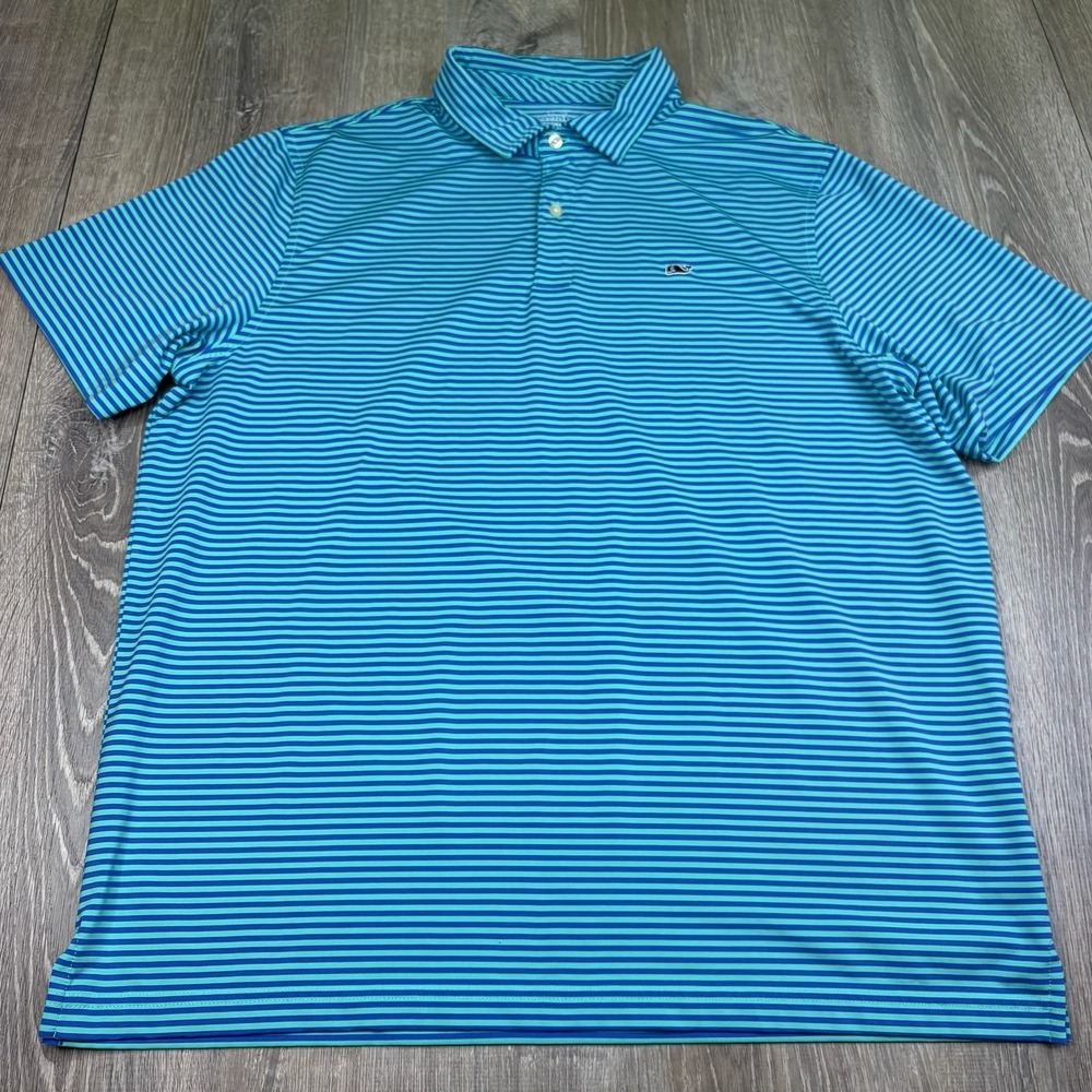 Vineyard Vines Performance Polo Golf Shirt Striped Short Sleeve Men Large Bundle - Picture 10 of 13